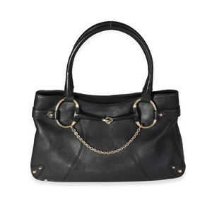 Gucci Black Leather Horsebit Tote